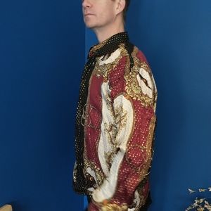 Onyx Silk Metallic Shirt XL Mens Bull Fighter